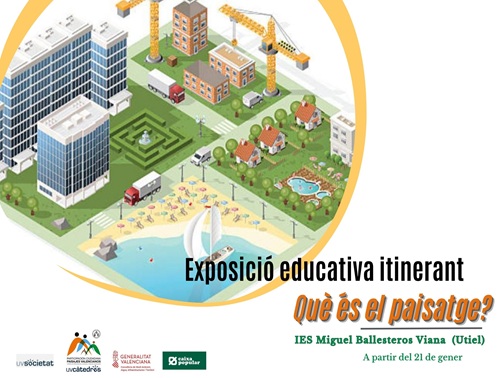 Cartel dissenyat pero a la difusió de l'exposició on indica el nom del centre, el poble y la data